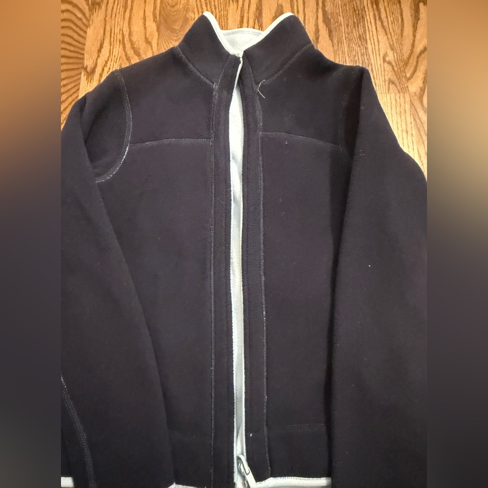 Youth fleece reversible Jacket (Navy / light blue) - Picture 2 of 4